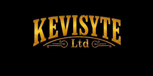 Golden KEVISYTE Ltd logo on black background.