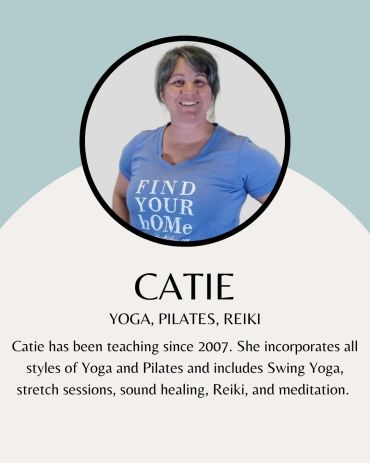 Portrait of Catie, yoga, pilates, and Reiki instructor.
