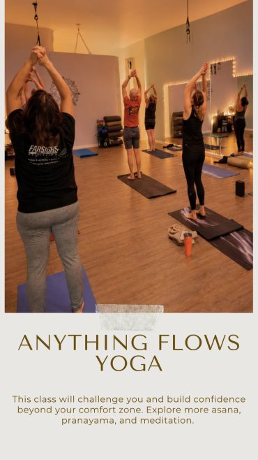 Group flow yoga class in session.