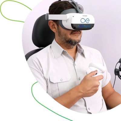 Dispositivo de realidad virtual VisuALL ETS para exámenes visuales