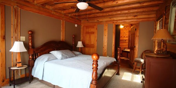 Master bedroom in Laurelwood Lodge at Lake lure, NC