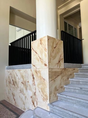 Marmorino tehnika na stubištu