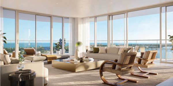 Olara, West Palm Beach, New Condo development, condos for sale, living room with expansive views