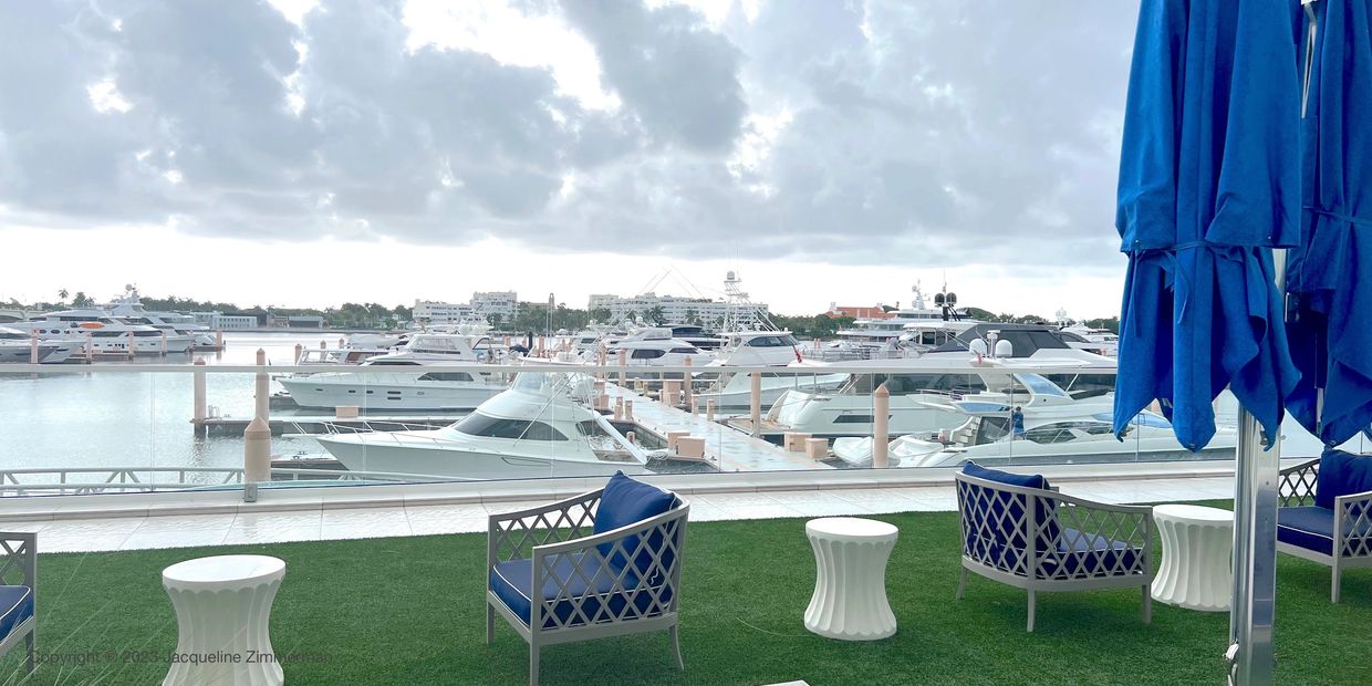 Waterview Towers, 400 N Flagler Drive, West Palm Beach, view of blue chairs and boats