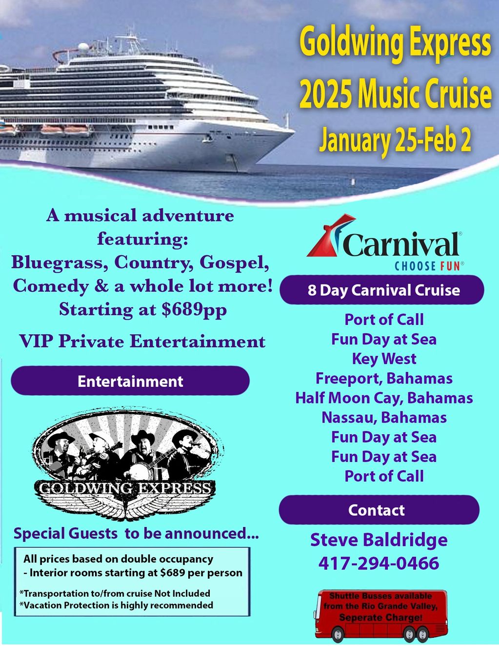 Goldwing Express 2025 Music Cruise