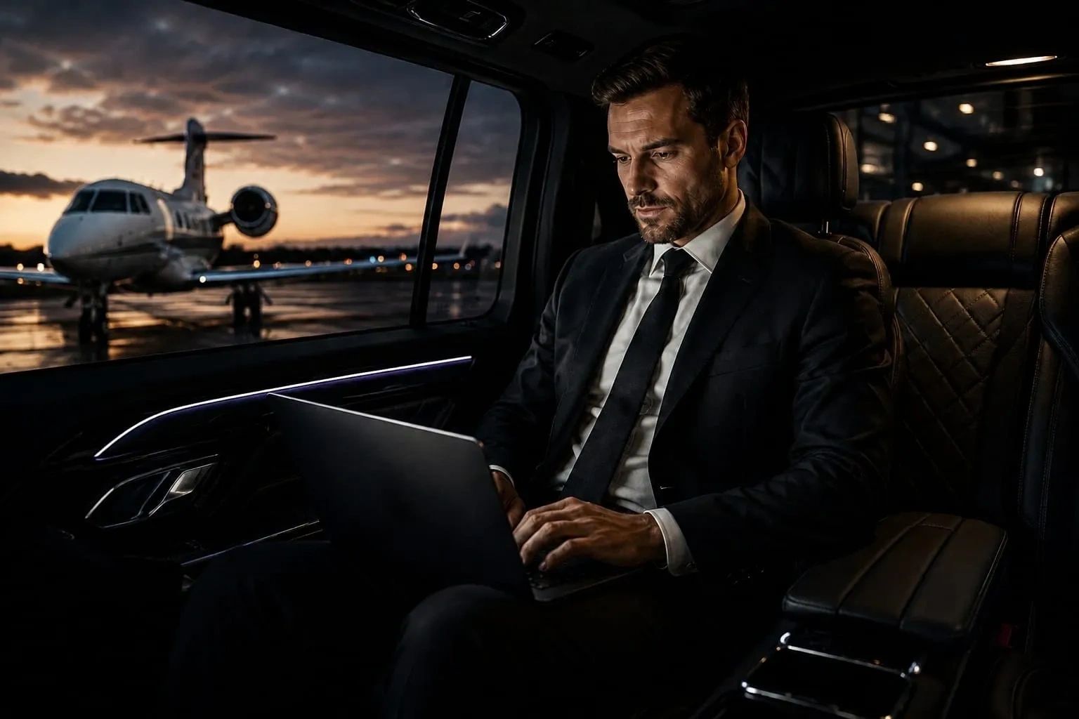 VIP executive chauffeur service with private jet transfers, airport transportation and luxury travel in London.