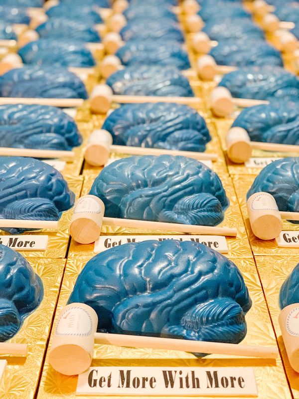 Custom Brain Smash Cakes for Hearing Life Canada. The smash cakes were created for the launch of Oti