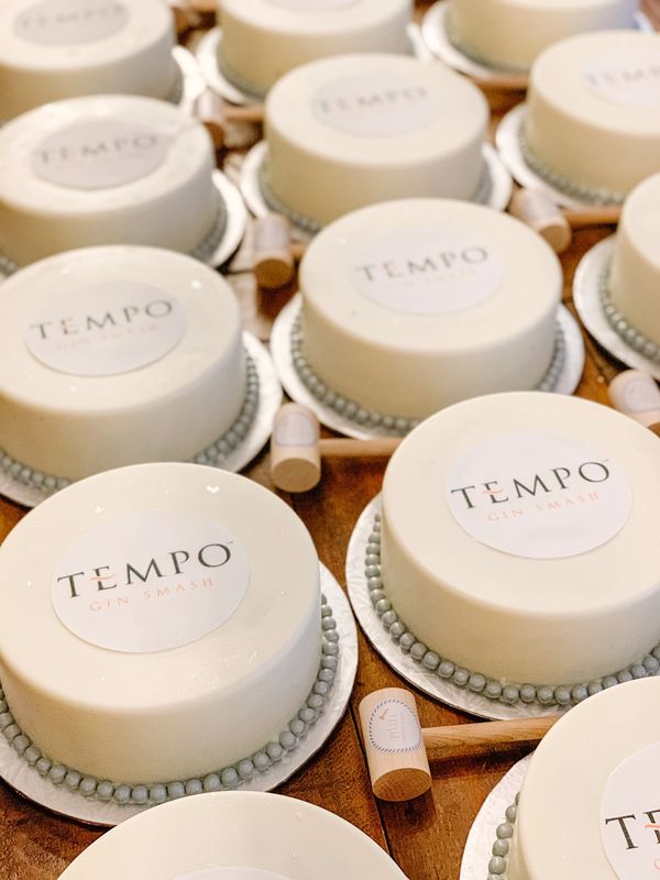 Tempo Gin Smash product release. Smash cakes were filled with one Gin Smash and shipped to local inf