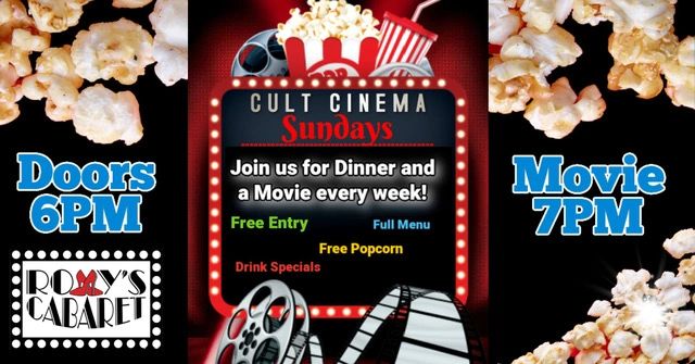 promotion for Cult Cinema Sundays at 7pm