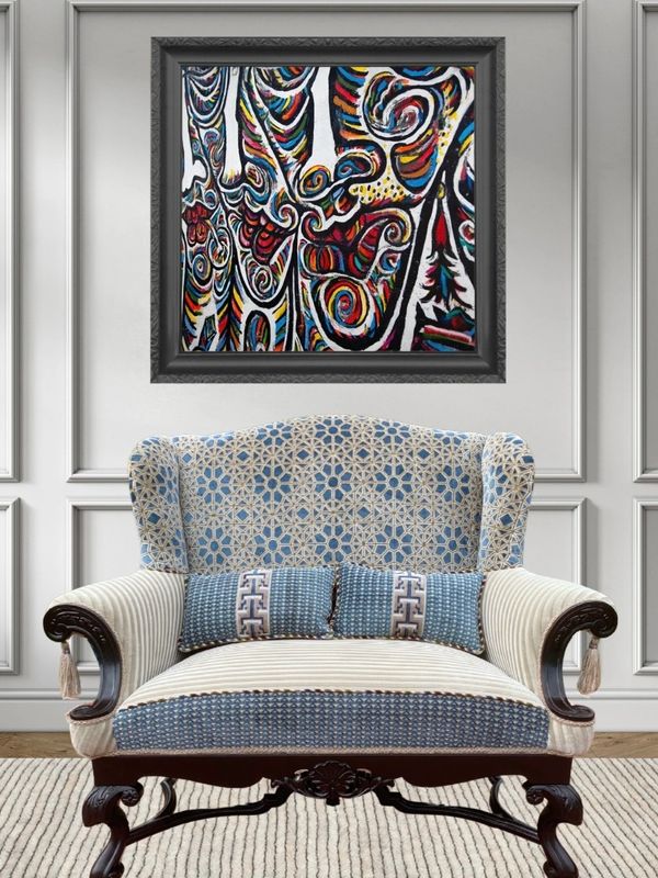 Custom antique luxury settee in foyer