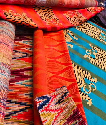 closeup shot of the different color bedsheets