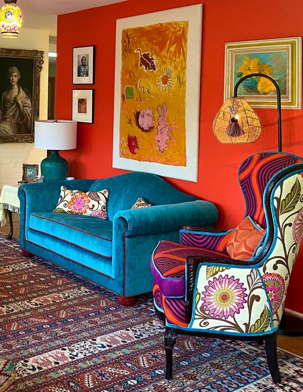 Colorful furniture in a colorful room