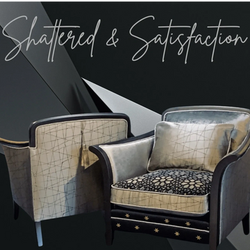 Shattered and Satisfaction banner with chairs            