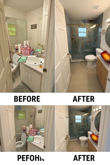 Bathroom remodel before and after