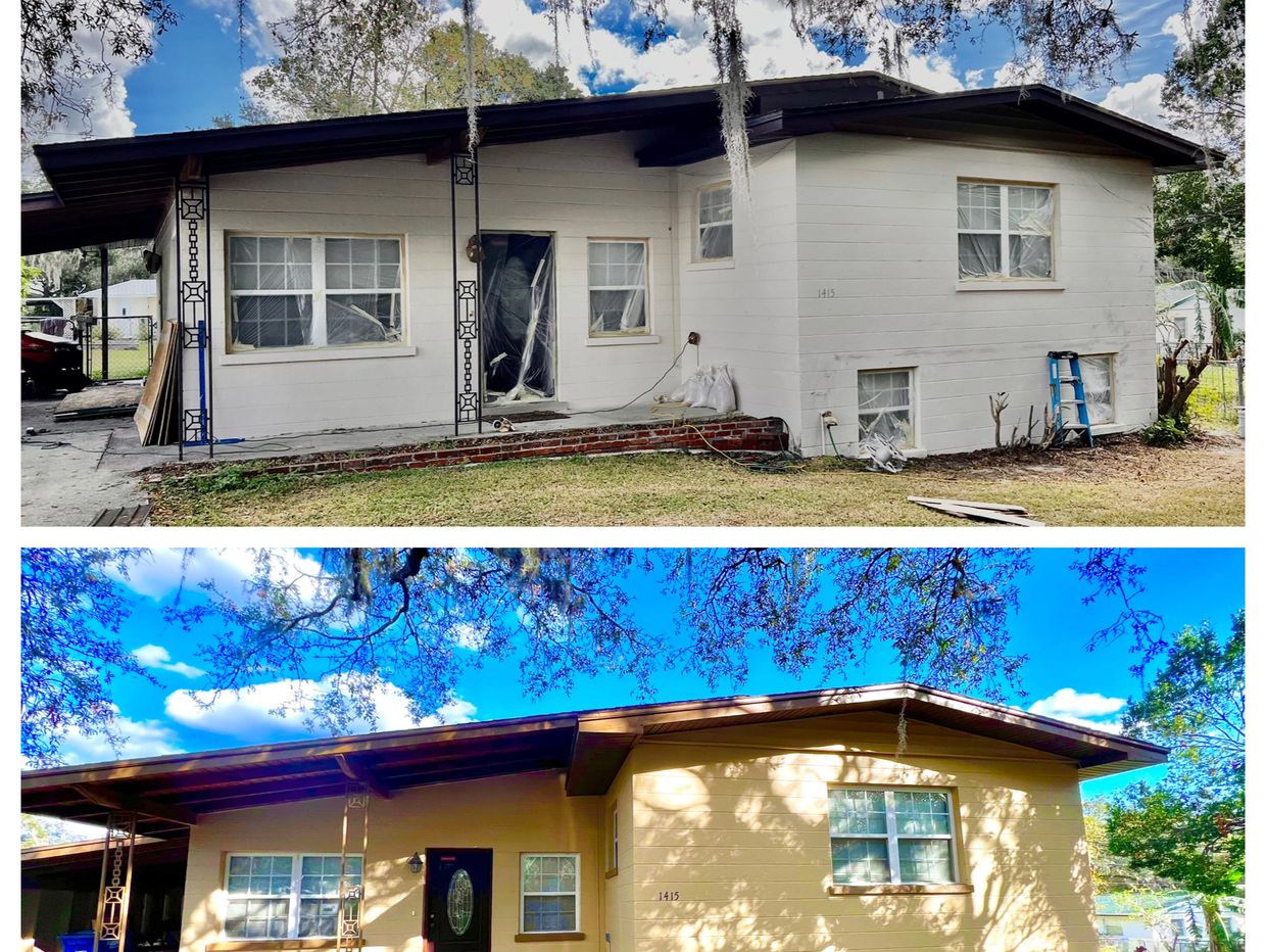 Exterior paint  with wood replacement