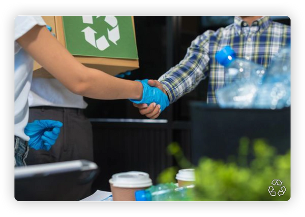 working to collect trash