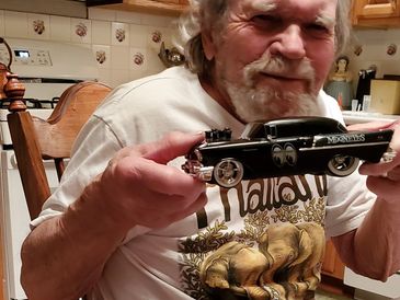 My stepfather with his finished build and how happy he is. He's had 2 strokes and can't do much.