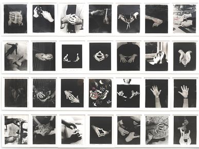 Collage of hands of different artists 