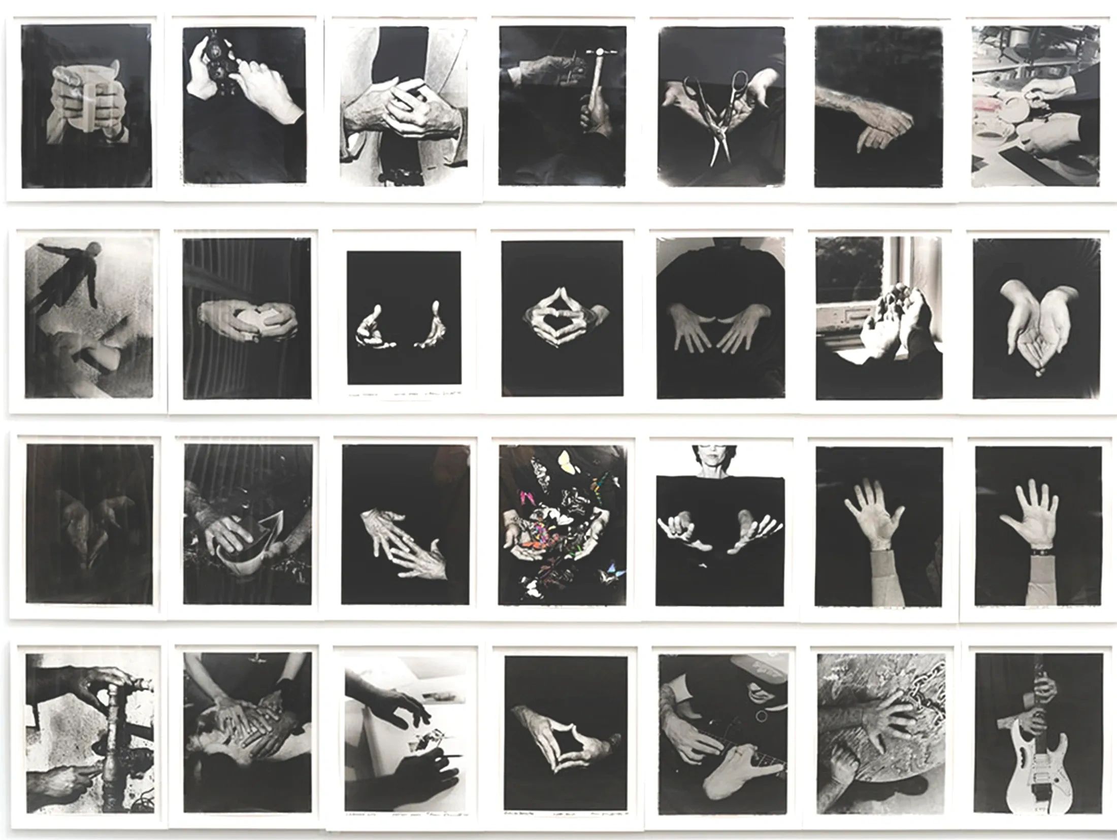 Artists' Hands Grid Continuum a series of portraits begun in 1984 in both Los Angeles & New York Cit