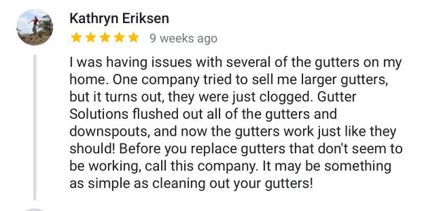 5 Star Review for gutter cleaning