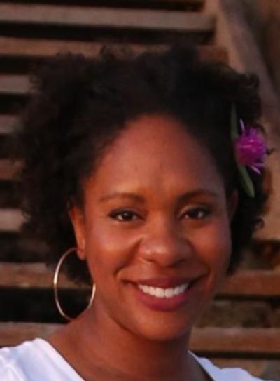 A woman with curly hair