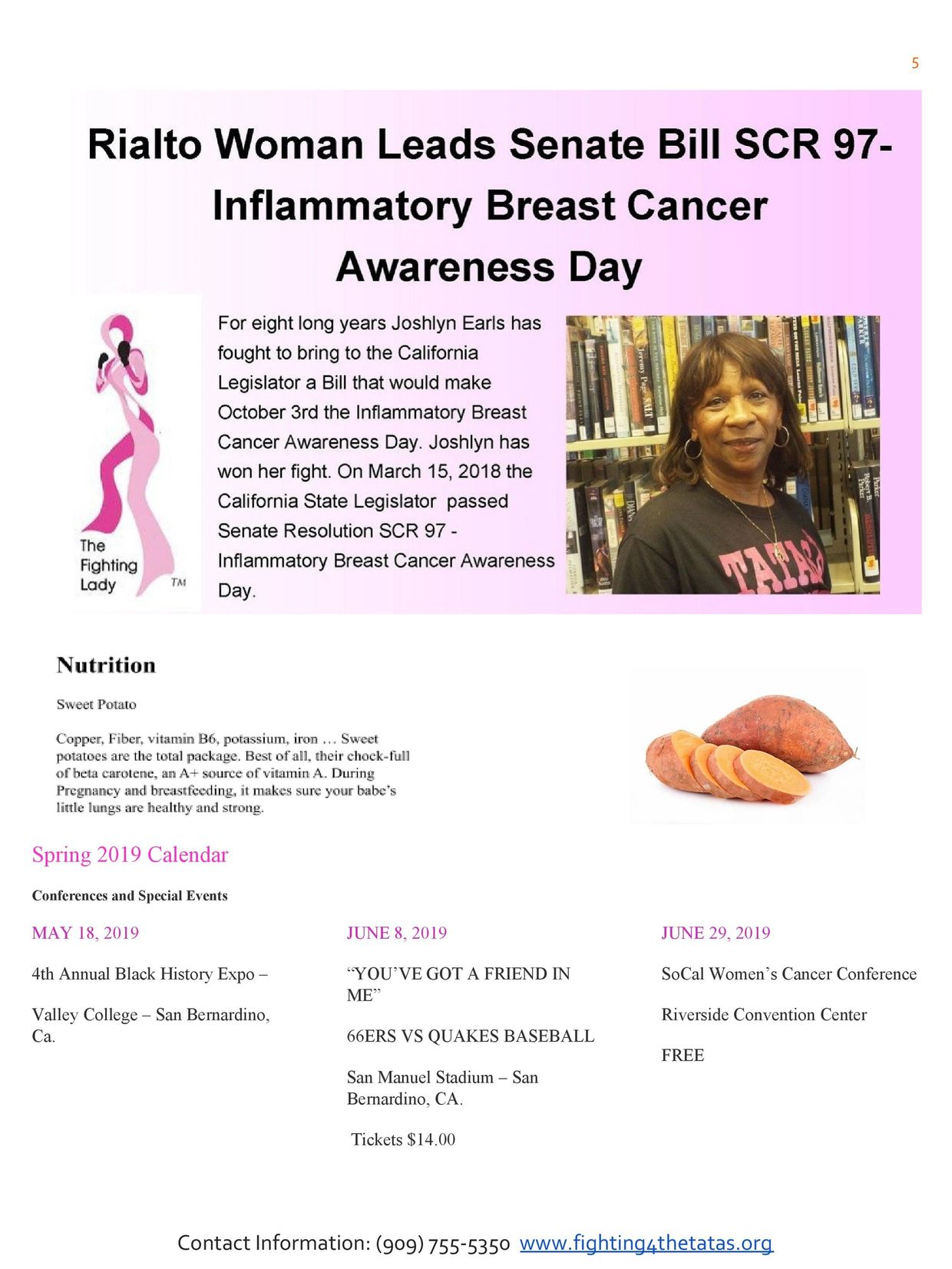 A flyer about inflammatory breast cancer awareness day