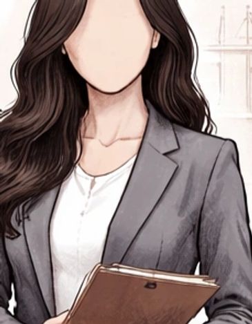 Faceless woman in business attire holding a clipboard.