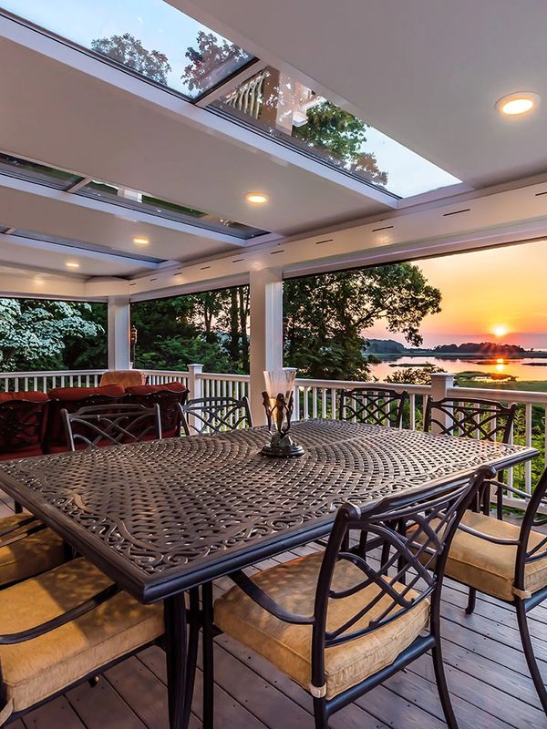 Early morning sitting in the state of the art life room over looking Long Island Sound