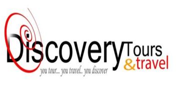 Logo for Discovery Tours & Travel with tagline about touring and discovering.