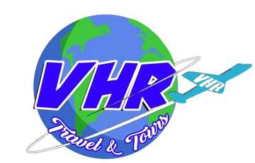Logo of VHR Travel & Tours with globe and airplane.