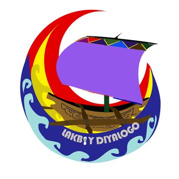 Colorful logo of a traditional boat with sail and waves, labeled Lakbay Diyalogo.