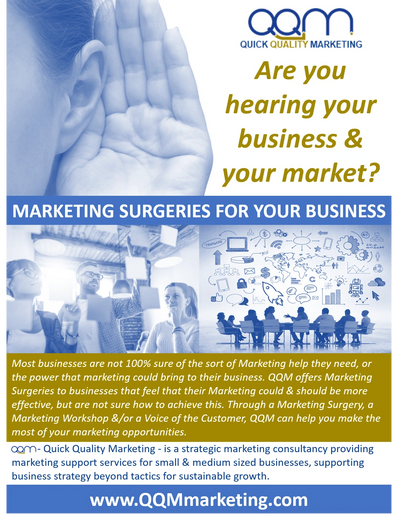 Marketing surgeries for your business,
VOC, QQM, Voice of the Customer


