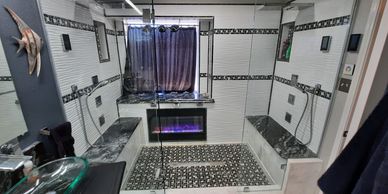 Fireplace in a shower