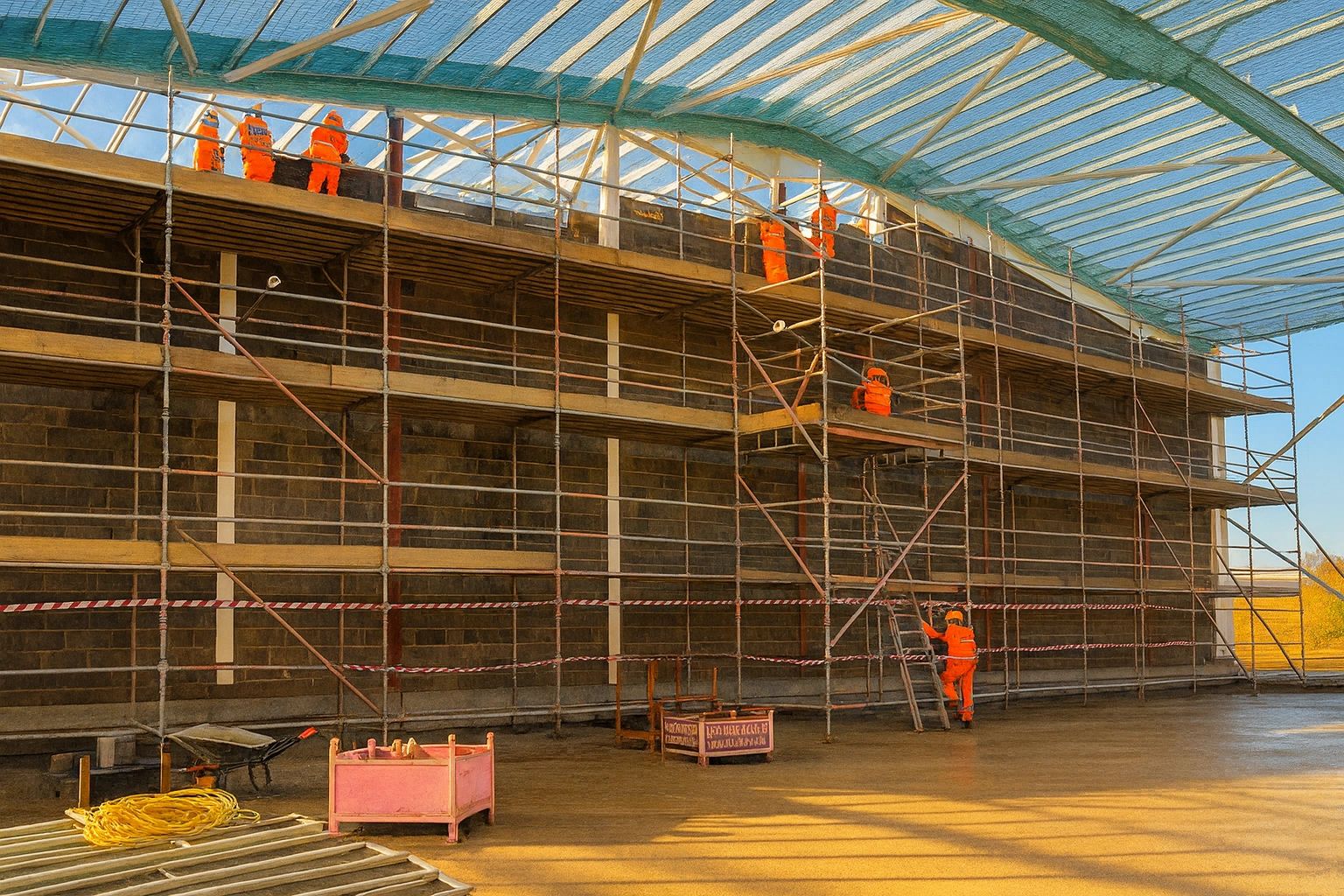 PKBC Scaffolding , Blocklaying and Diamond Drill coring works on Glenglassaugh Destillery Warehouses