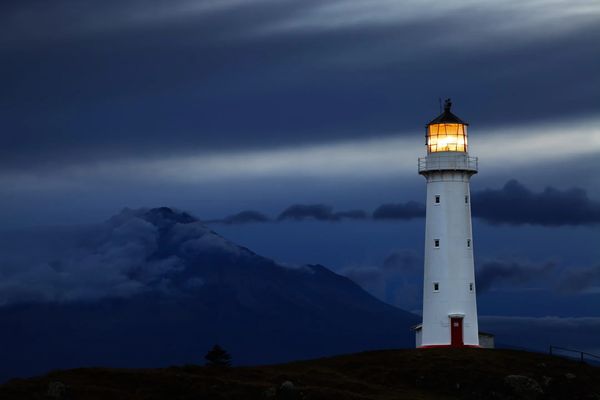 a light house at the time of night