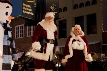 Mile High Santa Claus, Mrs. Claus and Freezie; Switch On the Holidays Event in Downtown Boulder CO.