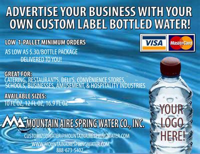 Custom label bottle water and label template design