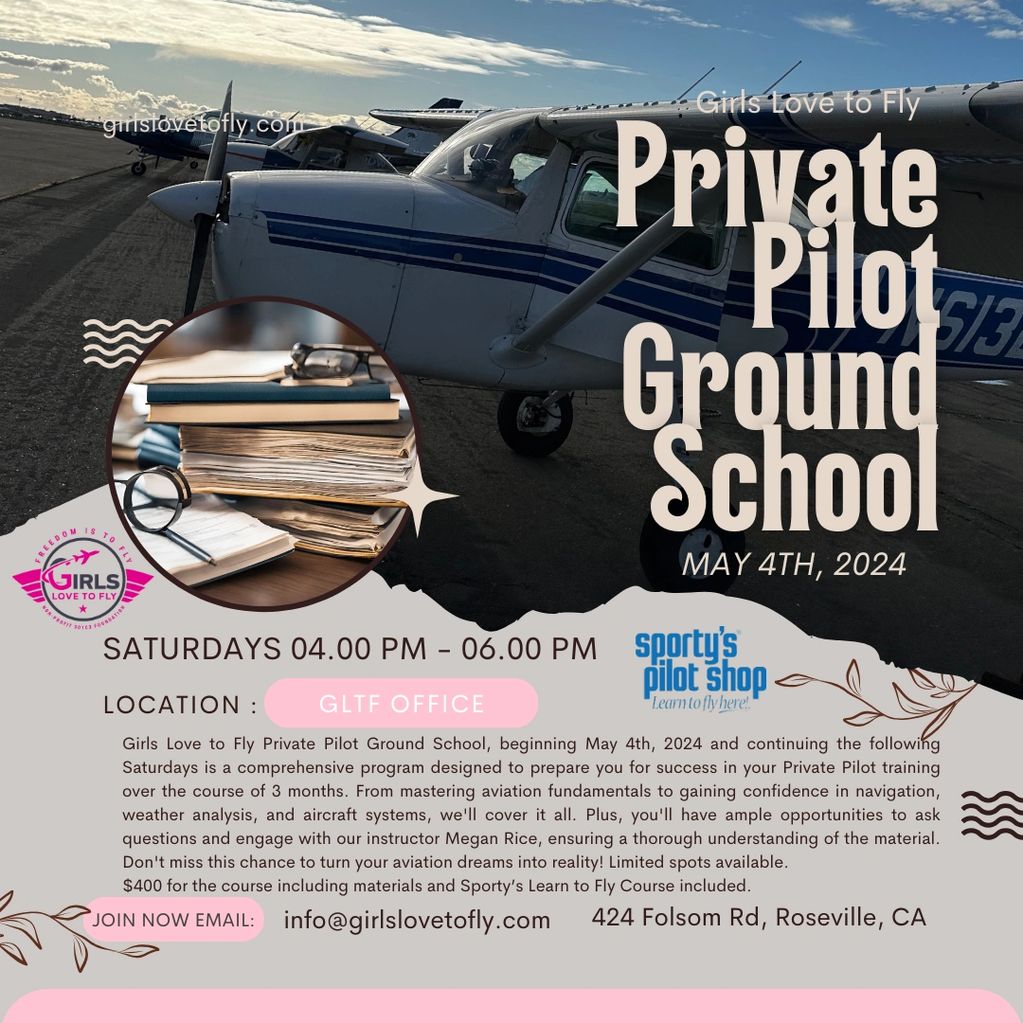 Ground School Starting May 1st  To secure your spot sign up via Venmo Payment $400 - Limited Space 