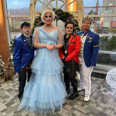 Group photo of reigning Mr Gay Spokane, Empress, Princex, and Emperor