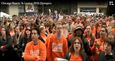 Crowd reacts to Chicago being ejected after first round of IOC voting