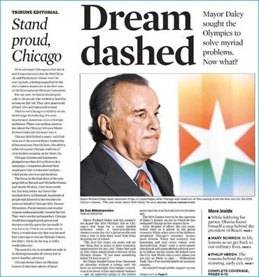Chicago Tribune says "Stand proud, Chicago"