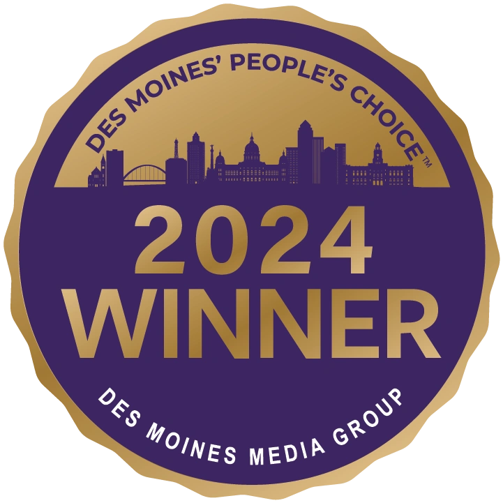 gold winner badge for des moines peoples choice award