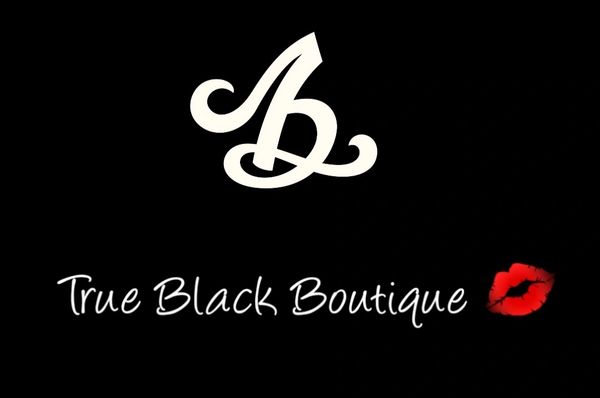 True Black Boutique logo on a black back ground