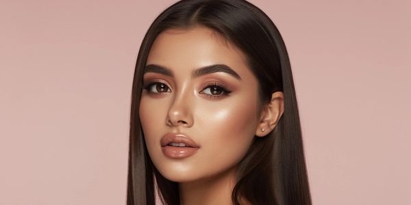 Young woman with flawless makeup and long straight hair.