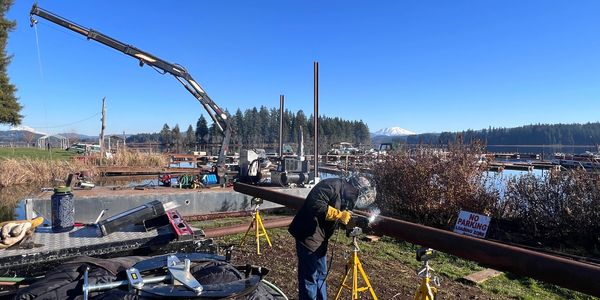 pile driving for water break and boardwalk pier