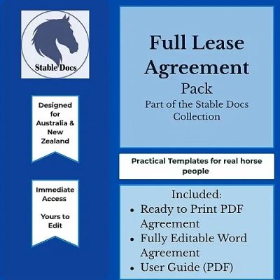 Full Lease Agreement Pack for horse people by Stable Docs.