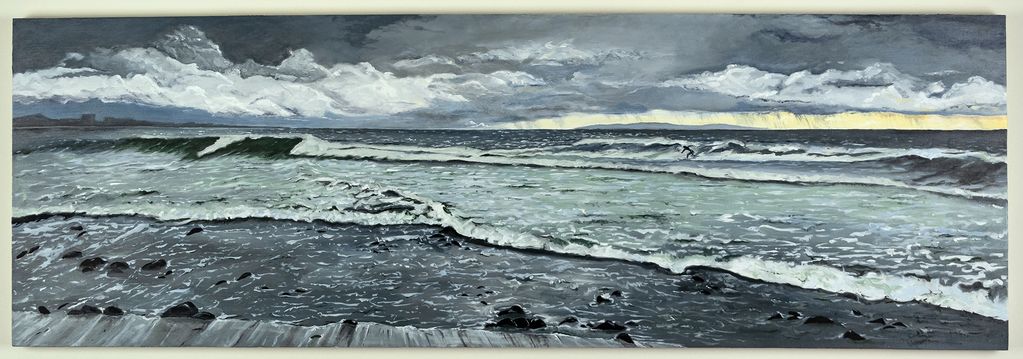 surf, storm, surfing, clouds, Pacific, LA, blue, beach, realism, nature, dramatic