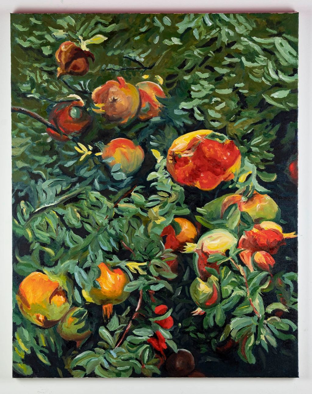 John Singer Sargent, Pomegranates, oil painting, red, warm tones, nature