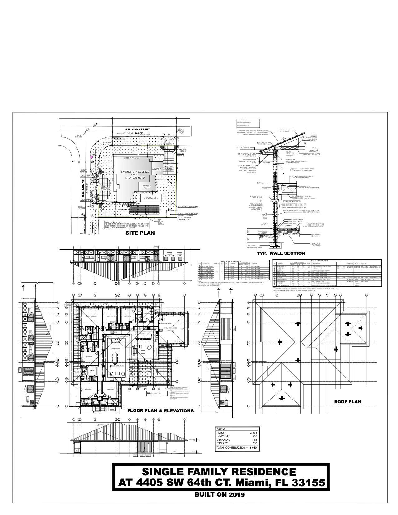 One story residence with 6-bedrooms, 6-1/2" baths and 6,030 sq.ft. sitting on a 19,263 sq.ft. lot.