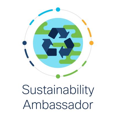 a graphic for sustainability ambassador - a globe with a recycling symbol